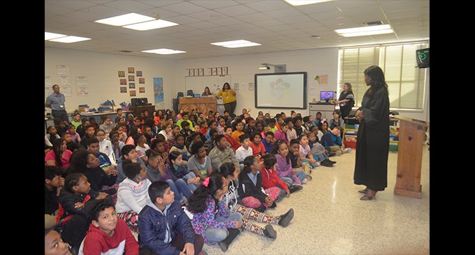 Judge Camille Banks-Prince visits students at Ashley Elementary