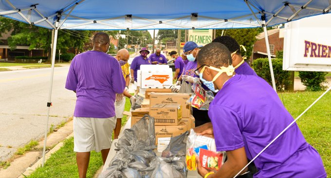 Psi Phi Chapter of Omega Psi Phi  Fraternity, Inc. to  distribute bags of food