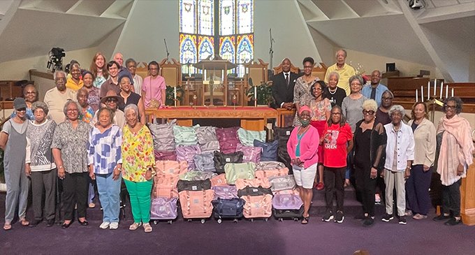 Church group donates duffle bags to local children in foster care
