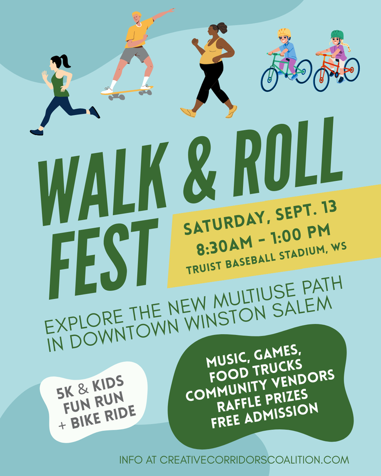 Creative Corridors Coalition invites community to explore W-S’s newest greenway at ‘Walk & Roll Fest’
